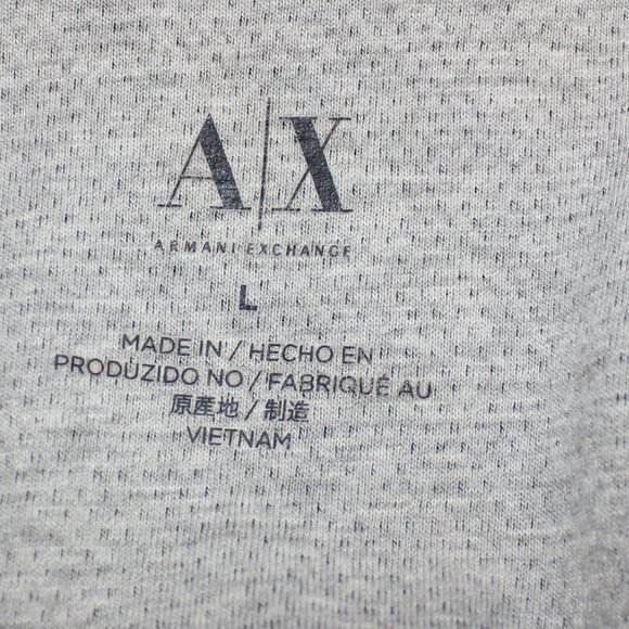 Armani Exchange 1/4" zip dark blue gray  hood pullover Men 's size Large - Picture 6 of 9